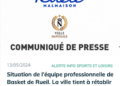 ville rueil-Malmaison basket communiqué