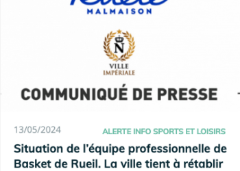 ville rueil-Malmaison basket communiqué