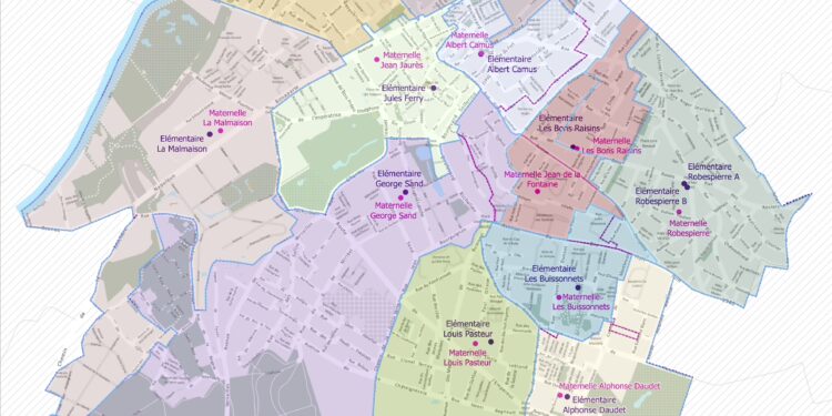 Nouvelle sectorisation scolaire carte-scolaire Rueil-Malmaison 2025